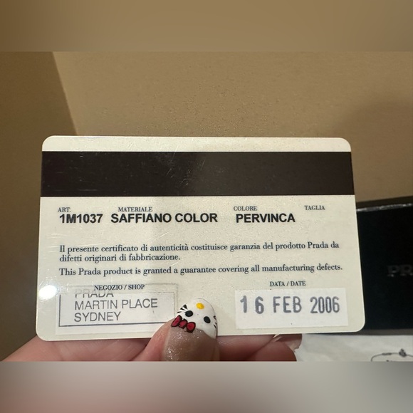 Prada Saffiano Periwinkle Enamel Continental Wallet W/Box & Authenticity Card - Picture 13 of 13